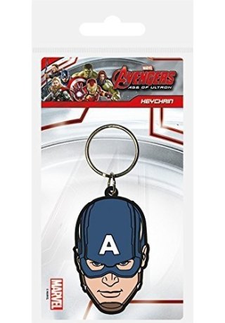 Captain America Head Rubber Keychain DB