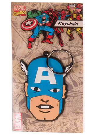 Captain America Head Rubber Keychain LB