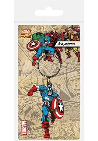Captain America Running Rubber Keychain